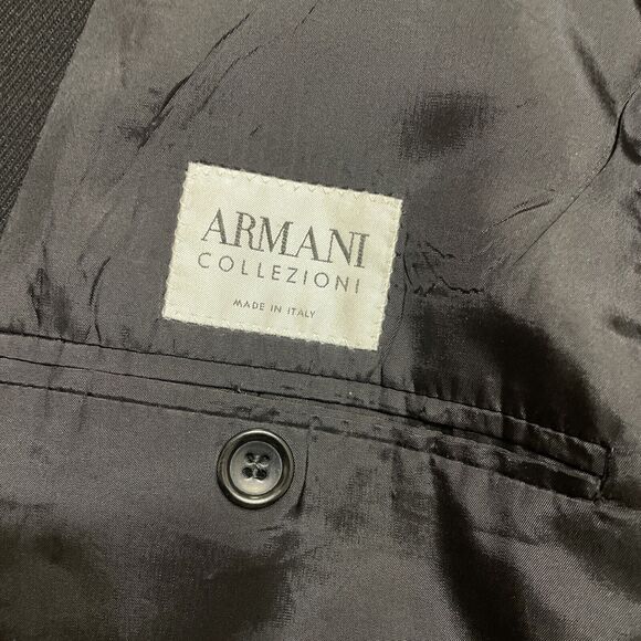 armani collezioni, Wool suit blazer Jacket, black, made in italy, Size 42/R - Picture 8 of 8